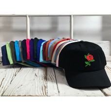 RED ROSE STEM Dad Hat Embroidered Rose Baseball Cap Hat  Many Colors Available   eb-72195481